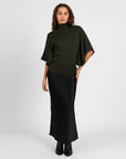 STORM LIQUID SATIN BIAS SKIRT