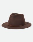 BRIXTON WESLEY PACKABLE FEDORA - CHOCOLATE