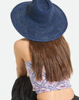 BRIXTON HELENA STRAW SUN HAT - MIDNIGHT BLUE