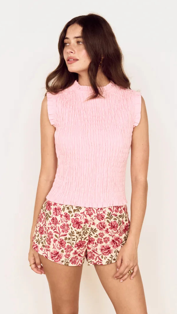 MINK PINK MILA SHIRRED TOP