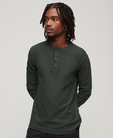 SUPERDRY WAFFLE LONG SLEEVE HENLEY TOP