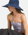 BRIXTON HELENA STRAW SUN HAT - MIDNIGHT BLUE