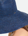 BRIXTON HELENA STRAW SUN HAT - MIDNIGHT BLUE