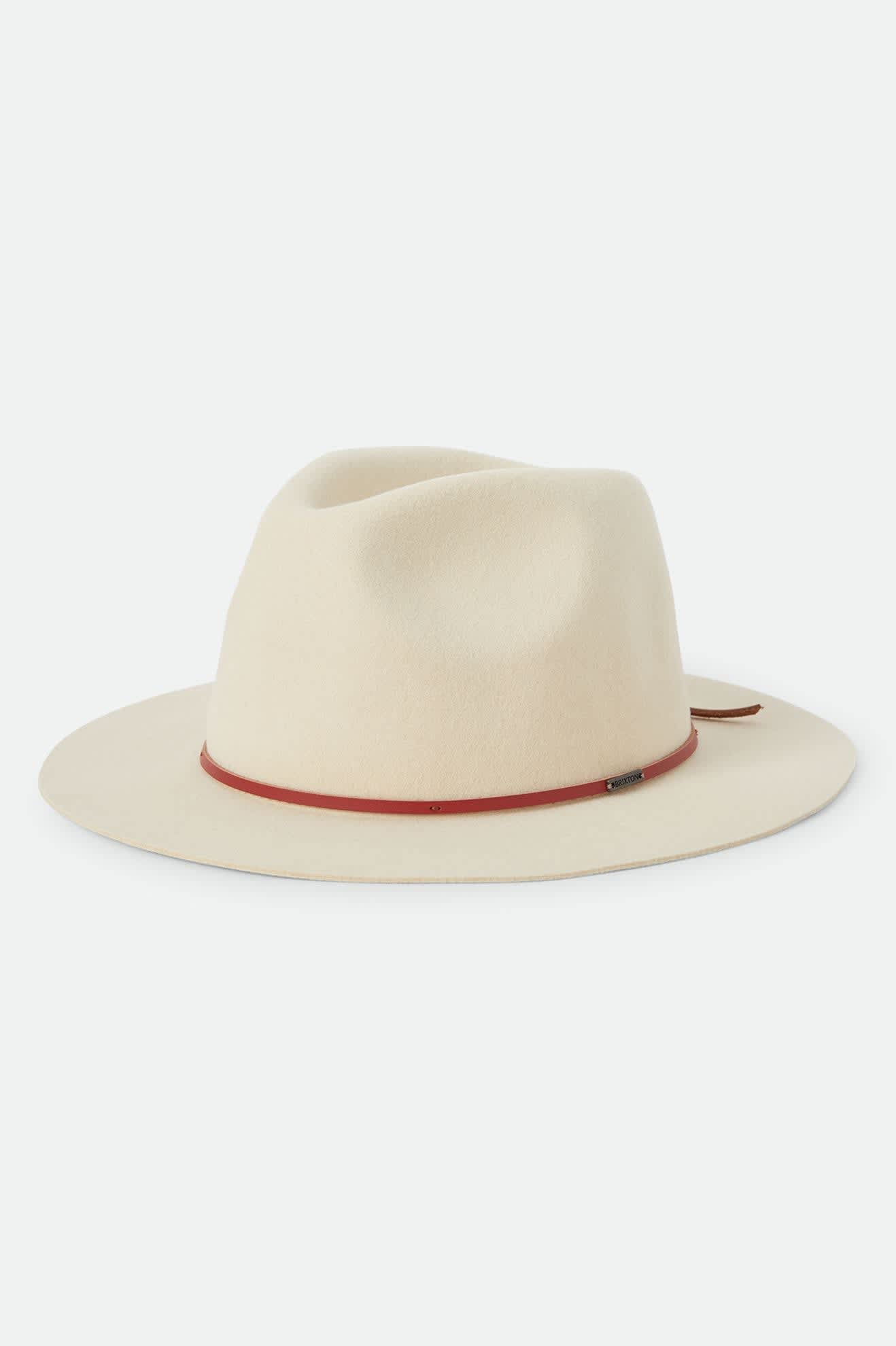 BRIXTON WESLEY FEDORA - WAX PAPER/RED EARTH