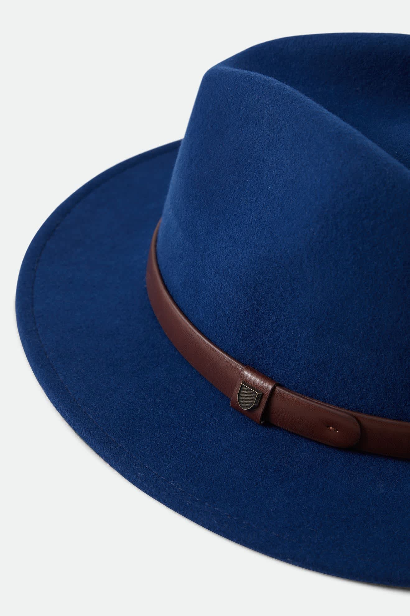 BRIXTON MESSER FEDORA - MIGHTNIGHT BLUE/PINECONE
