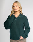 VASSALLI RELAXED HALF ZIP ORIGIN SWEATER