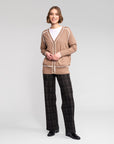 VASSALLI TOVA CARDI CONTRAST TRIM LONGLINE
