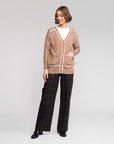 VASSALLI TOVA CARDI CONTRAST TRIM LONGLINE