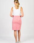 VASSALLI PRINTED LIGHTWEIGHT SKIRT W CENTRE BACK VENT