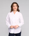 VASSALLI MANHATTAN SHIRT RUFFLE TRIM V NECK