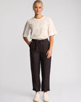 VASSALLI OXFORD SLIM LEG ANKLE GRAZER PANT