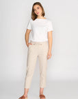 VASSALLI 7/8 LENGTH SLIM LEG ELASTIC SHORT WITH CONTRAST TRIM