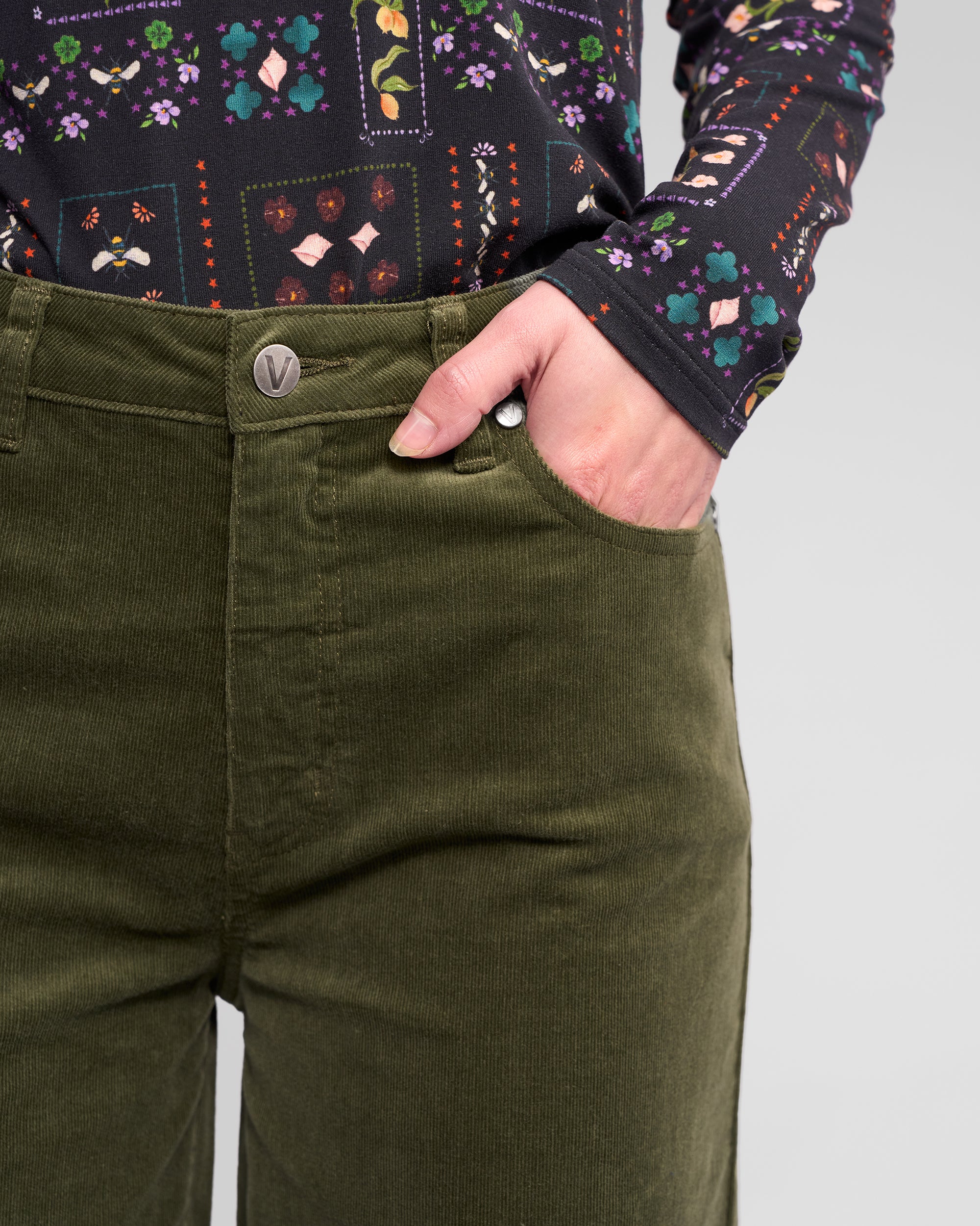 VASSALLI EMPIRE CORD PANT WIDE LEG FULL LENGTH