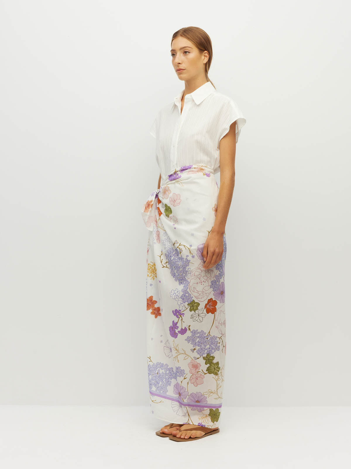JULIETTE HOGAN BORDER SARONG (AFTERGLOW FLORAL COTTON)