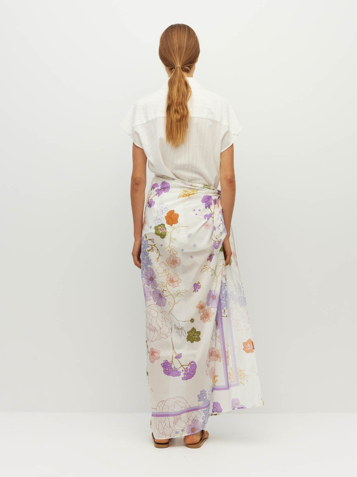 JULIETTE HOGAN BORDER SARONG (AFTERGLOW FLORAL COTTON)
