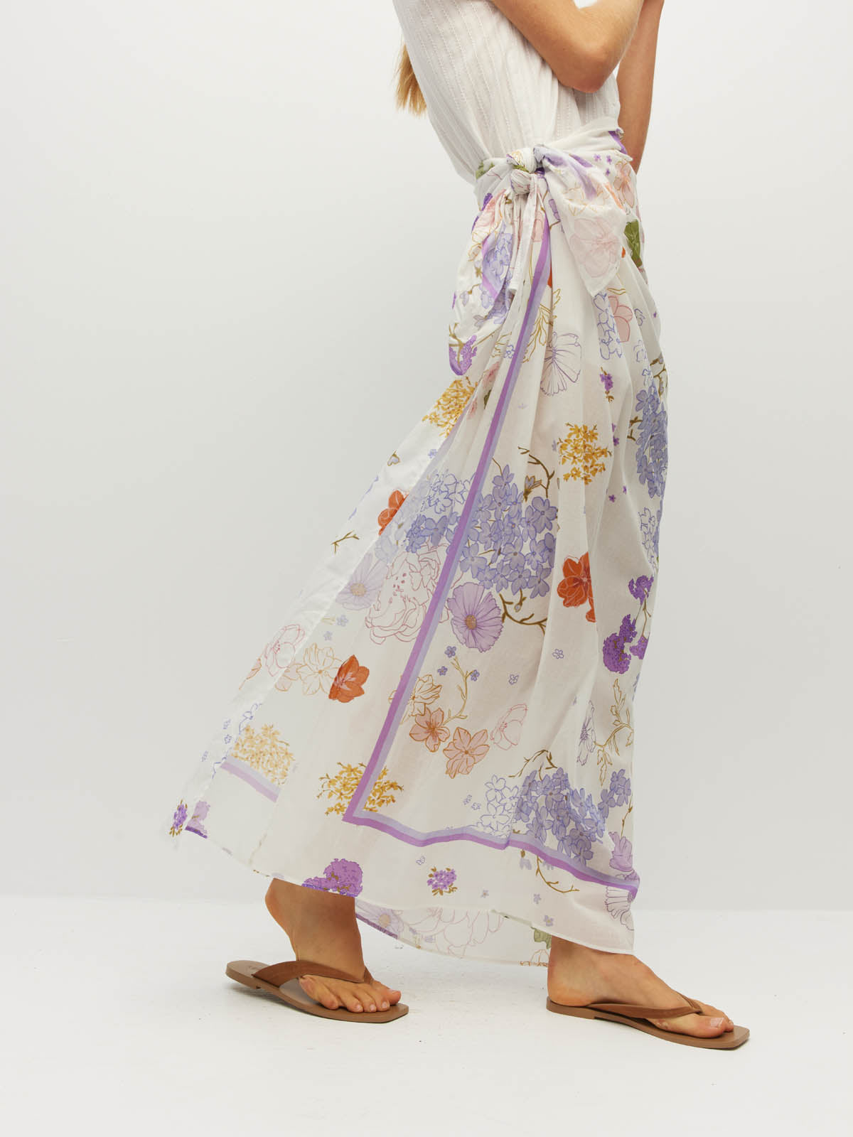 JULIETTE HOGAN BORDER SARONG (AFTERGLOW FLORAL COTTON)