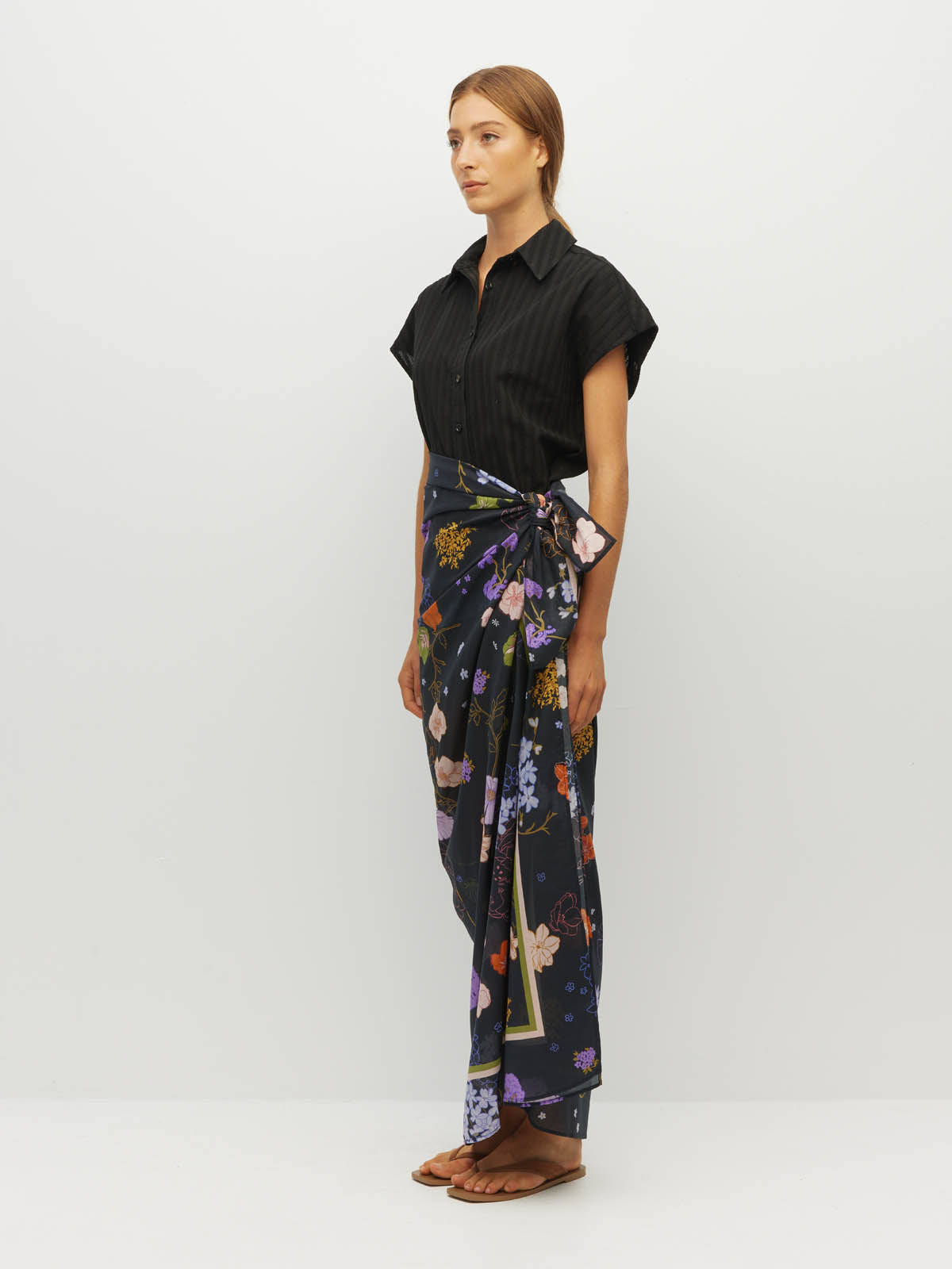 JULIETTE HOGAN BORDER SARONG (AFTERGLOW FLORAL COTTON)