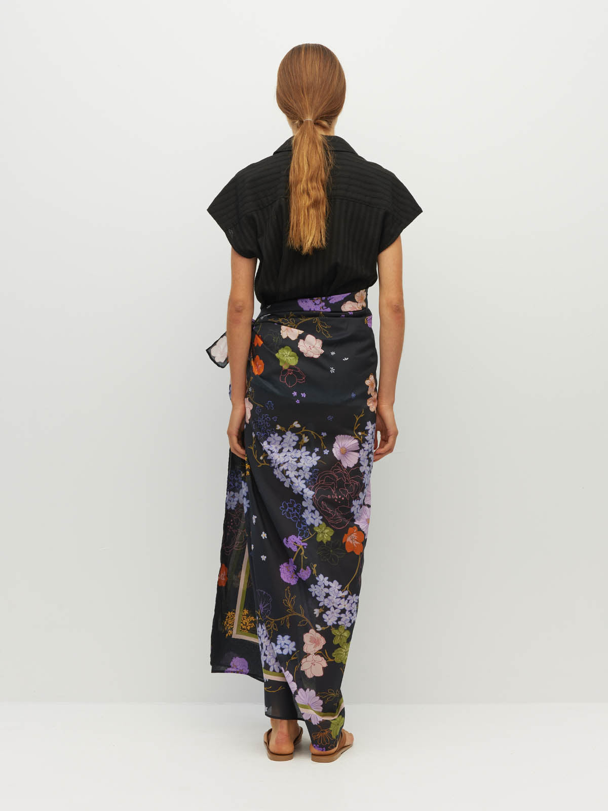 JULIETTE HOGAN BORDER SARONG (AFTERGLOW FLORAL COTTON)