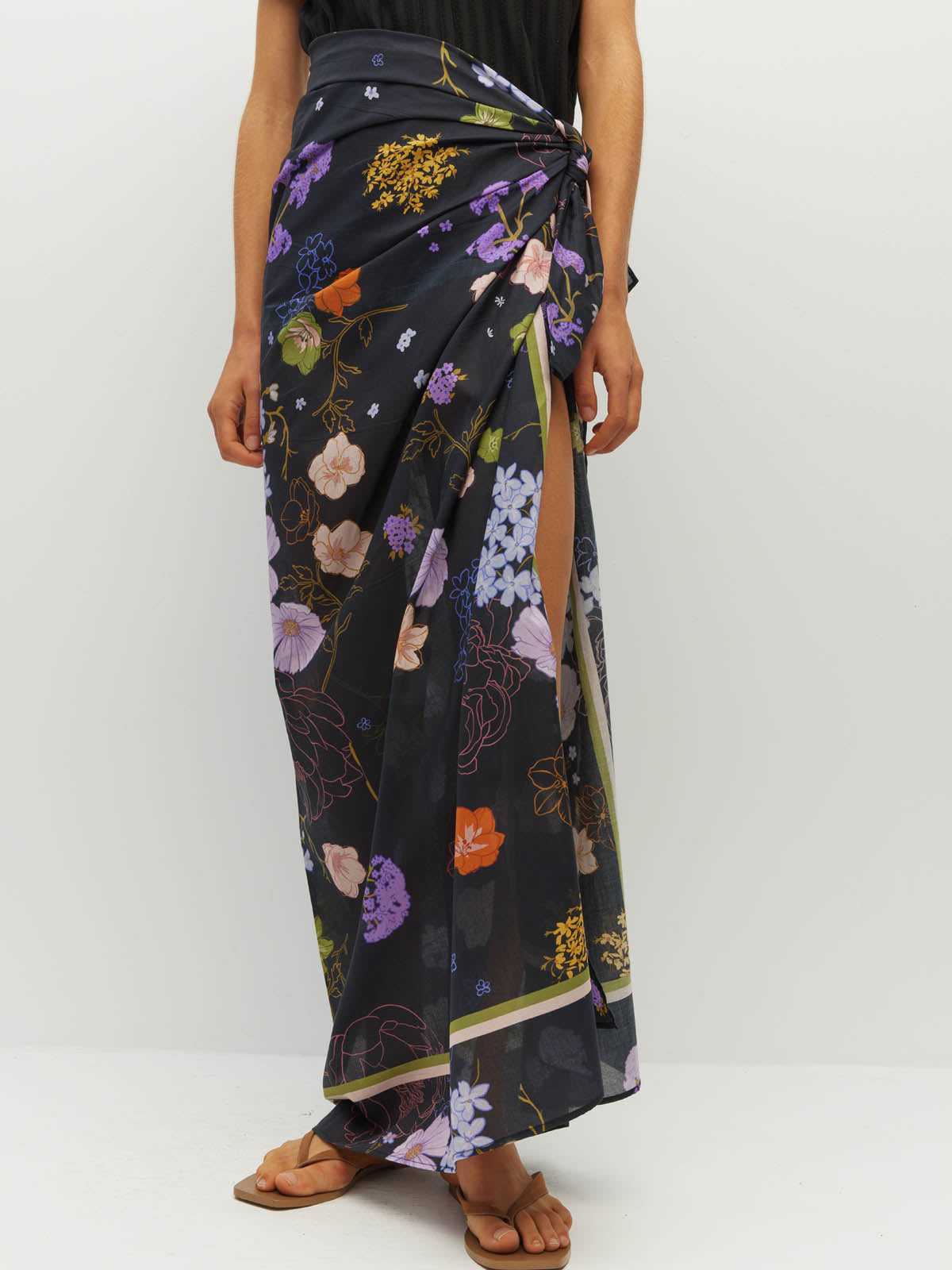JULIETTE HOGAN BORDER SARONG (AFTERGLOW FLORAL COTTON)