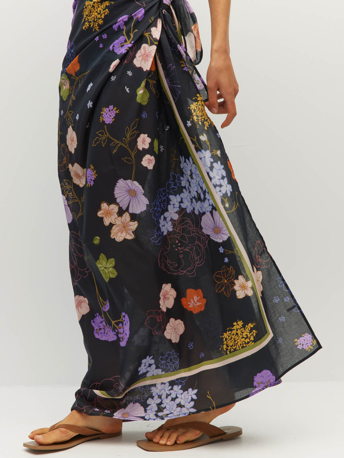 JULIETTE HOGAN BORDER SARONG (AFTERGLOW FLORAL COTTON)