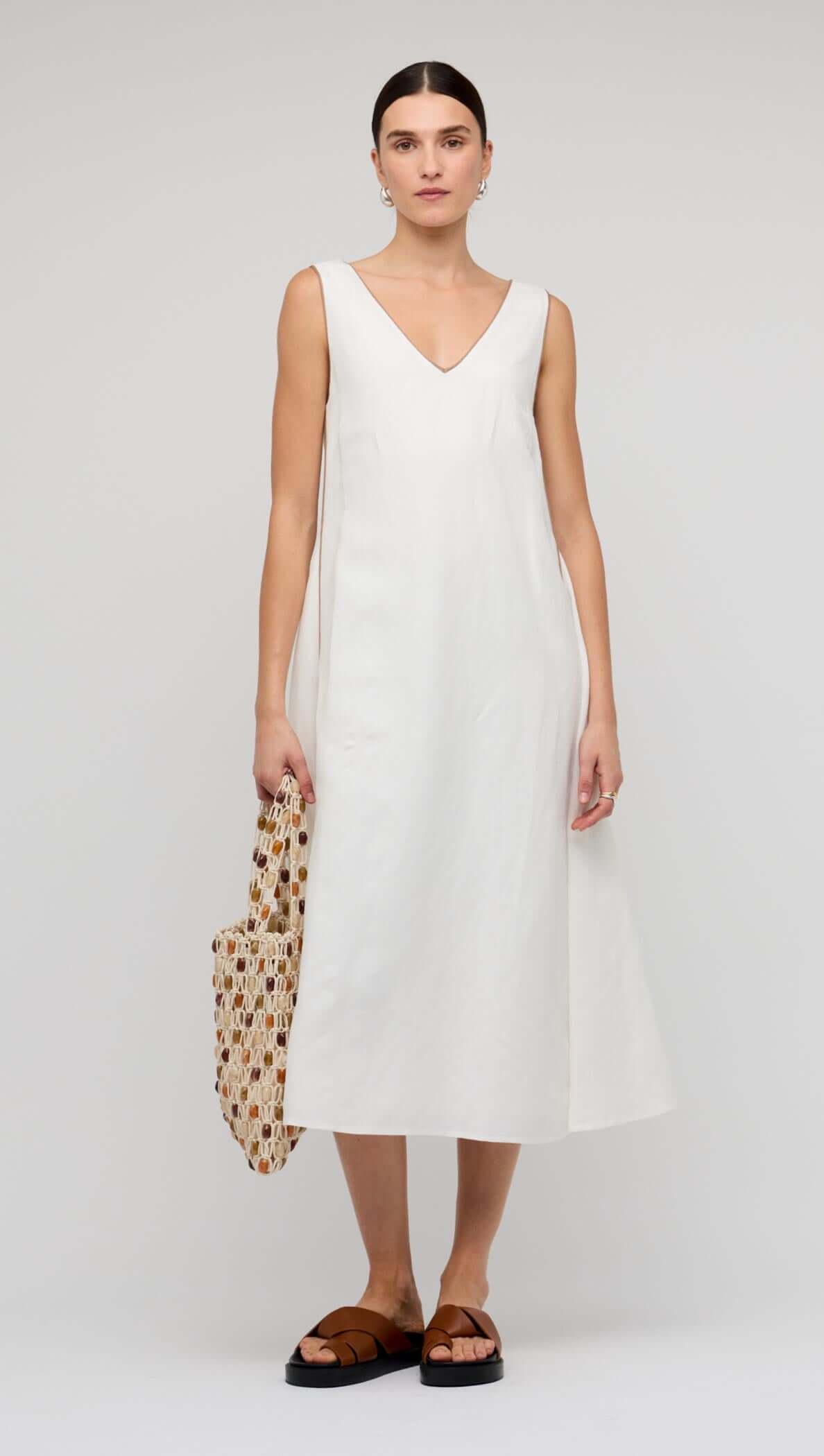 STAPLE THE LABEL NYLA GODET MIDI DRESS