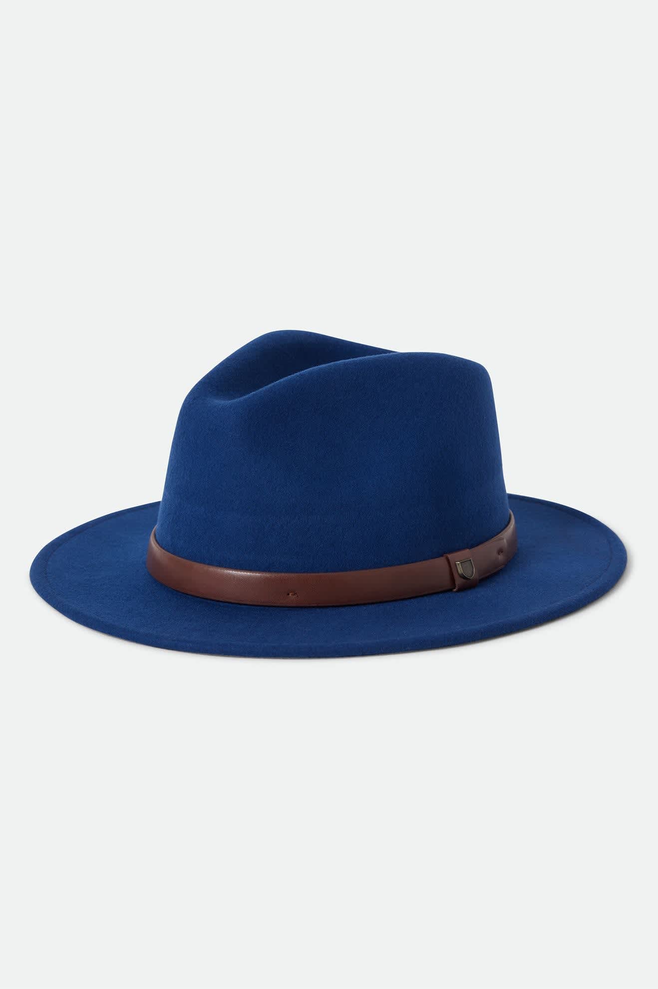 BRIXTON MESSER FEDORA - MIGHTNIGHT BLUE/PINECONE