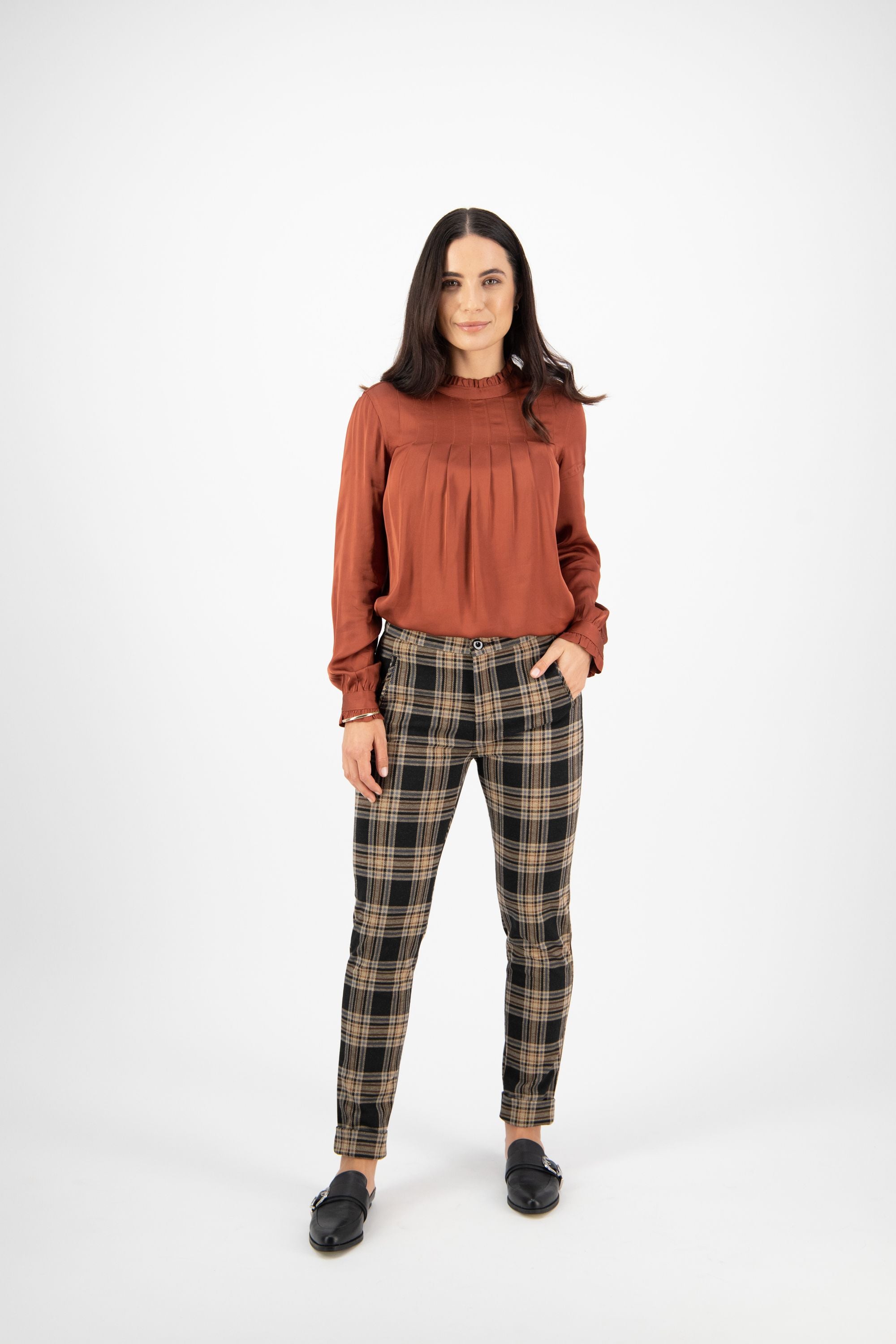 VASSALLI SKINNY LEG FULL LENGTH PRINTED PONTI PANT WITH CUFF
